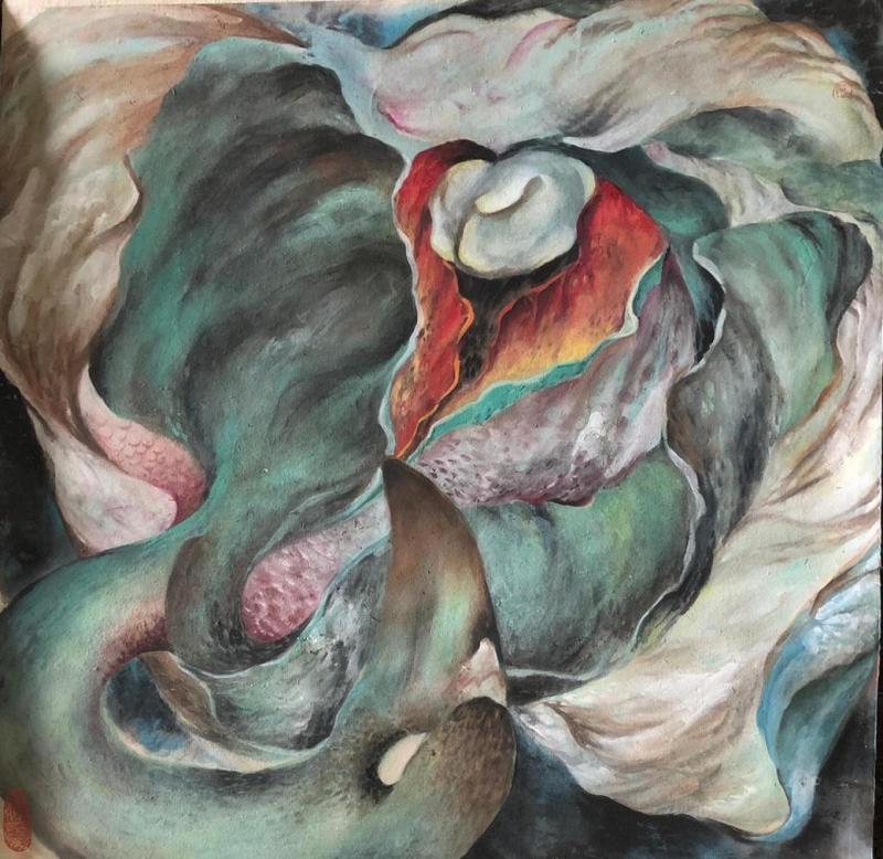 画家莫尼《绽放》系列定格了周璇最璀璨热情的花样的年华。(画家提供) 画家莫尼《绽放》系列定格了周璇最璀璨热情的花样的年华。(画家提供)