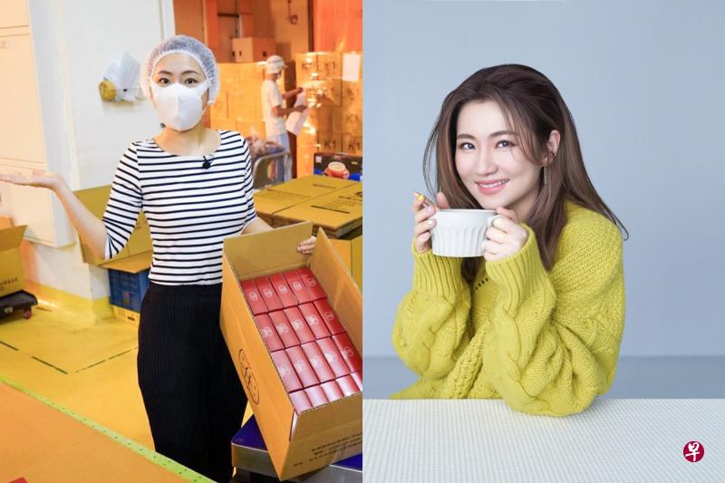 左图:Selina到工厂协助包装。右图:Selina跨足餐饮业,推出快熟粥,一万盒瞬间秒杀完售。(图由任真美好提供) 左图:Selina到工厂协助包装。右图:Selina跨足餐饮业,推出快熟粥,一万盒瞬间秒杀完售。(图由任真美好提供)