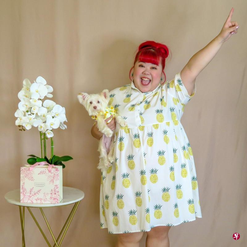 林茜茜与大码女装Juneoesque合作,推出个人设计款。(受访者提供) 林茜茜与大码女装Juneoesque合作,推出个人设计款。(受访者提供)