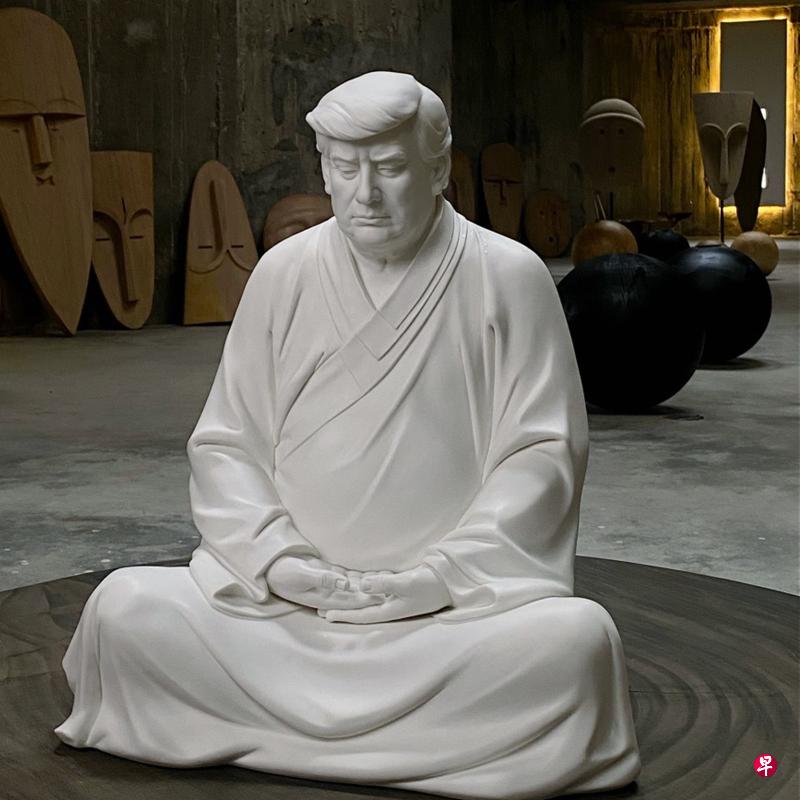 中国网购平台淘宝出现了特朗普禅修雕塑。(取自淘宝) 中国网购平台淘宝出现了特朗普禅修雕塑。(取自淘宝)