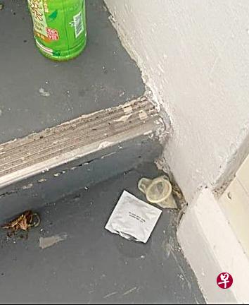 有情侣将用过的纸巾与避孕套随地乱丢。(取自网络) 有情侣将用过的纸巾与避孕套随地乱丢。(取自网络)