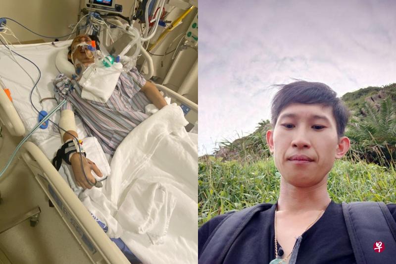 罗庸基出车祸后身体多处骨折，目前仍在加护病房留医。（受访者提供）