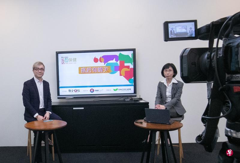 新加坡OncoCare癌症中心的高级肿瘤专科医生梁双双（右），参与今天早上举行的乐活线上讲座。（陈来福摄影）
