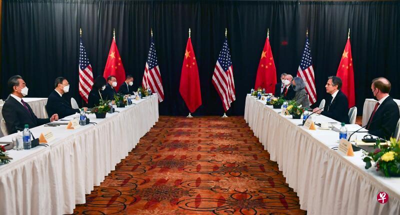 中美在阿拉斯加对话。(法新社档案照片) 中美在阿拉斯加对话。(法新社档案照片)