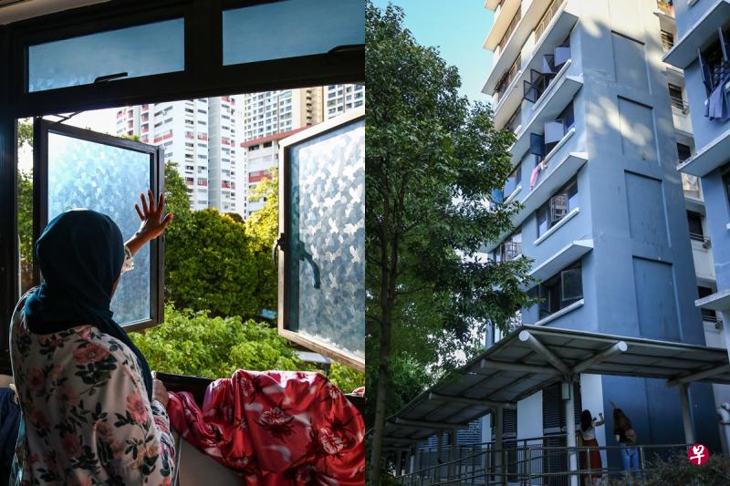 事件发生在马西岭路第180C座组屋(右图),住在四楼的老夫妇清晨祷告时,突然听闻窗外有黑影,吓到睡意全消。(陈斌勤摄) 事件发生在马西岭路第180C座组屋(右图),住在四楼的老夫妇清晨祷告时,突然听闻窗外有黑影,吓到睡意全消。(陈斌勤摄)