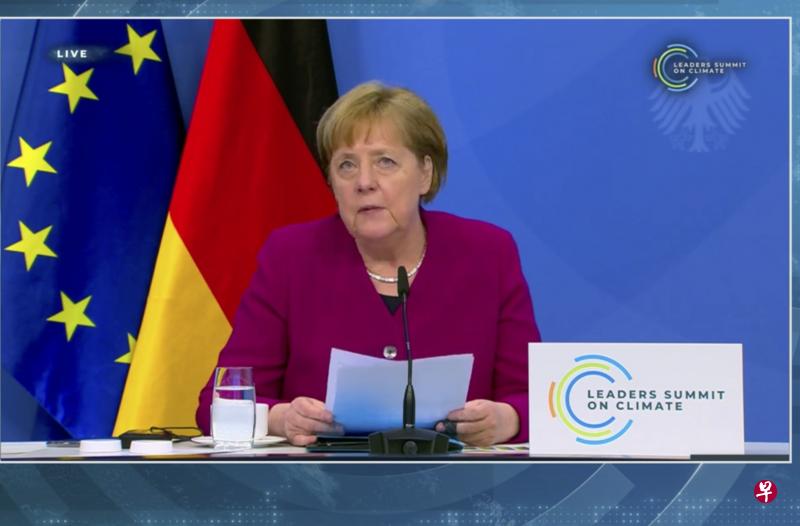 德国总理默克尔在美国总统拜登主持的气候峰会上重申了德国的气候目标,即最迟在2038年之前逐步淘汰燃煤发电,并加大对可再生能源的投资。(彭博社) 德国总理默克尔在美国总统拜登主持的气候峰会上重申了德国的气候目标,即最迟在2038年之前逐步淘汰燃煤发电,并加大对可再生能源的投资。(彭博社)