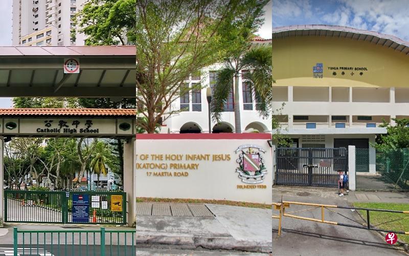 公教中学(附小)、圣婴女校(加东)小学和裕华小学各有学生确诊。(谷歌地图) 公教中学(附小)、圣婴女校(加东)小学和裕华小学各有学生确诊。(谷歌地图)