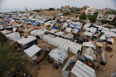 目前有超过150万巴勒斯坦平民在加沙地带南部城市拉法避难。（路透社）